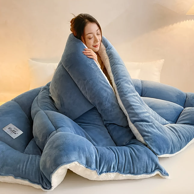 1pc Plush Sherpa Blanket - Ultra-Warm, Fluffy Surface For Cozy, Bedroom Decor