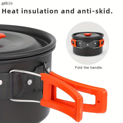 Aluminum Cookware Set, Non-Stick Food-Grade Pots and Kettle, Portable Outdoor Cookware,