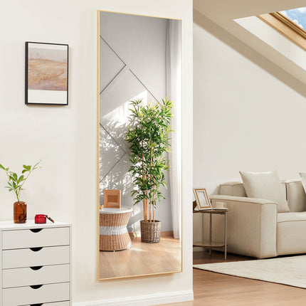 Full Length Mirror with stand, Floor Mirror with Aluminum Alloy Frame,