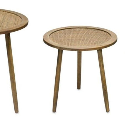 Set of Three 24" Brown Round End Tables