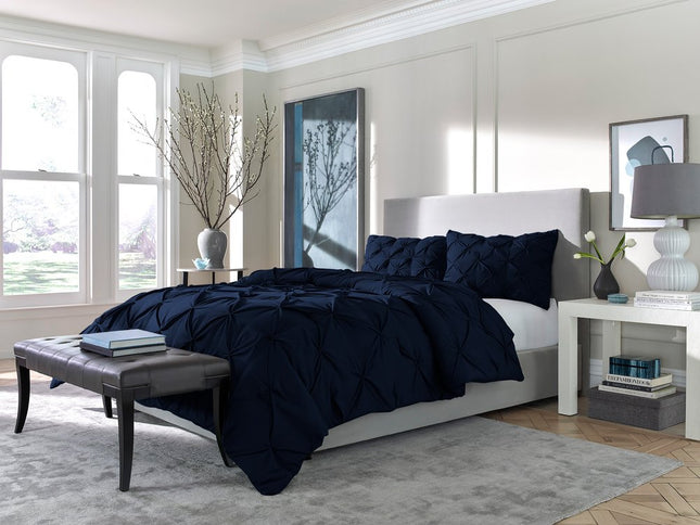 Navy Blue Twin Microfiber Washable Microfiber Down Alternative Comforter