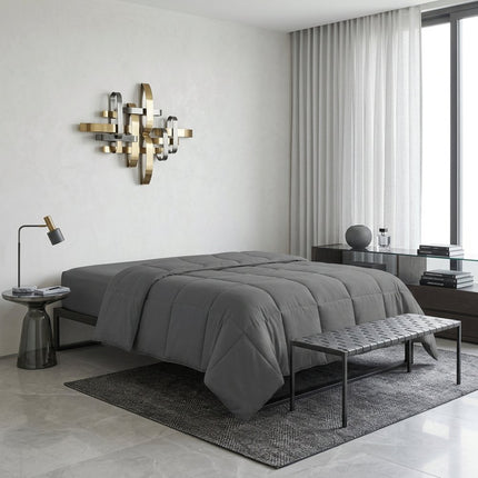 Gray Queen Microfiber Washable Microfiber Down Alternative Comforter