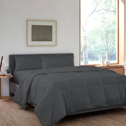 Gray Queen Microfiber Washable Microfiber Down Alternative Comforter