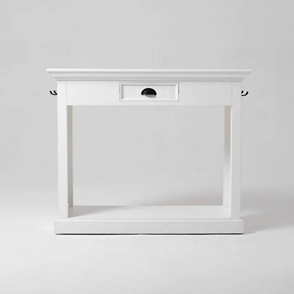 Three Piece White Solid Wood Dining Set with Two Chairs
