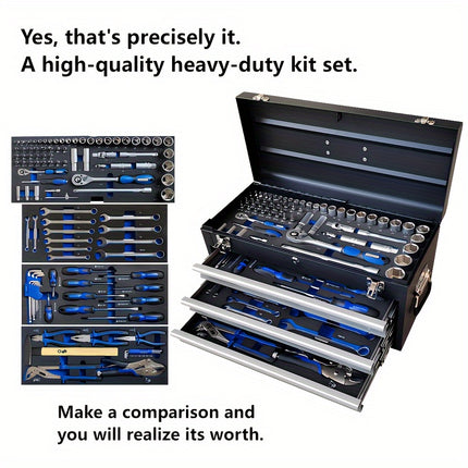 108pcs Tool Set with Drawer Box, Portable Storage Case for Auto Repair Kit and Hardware Tools