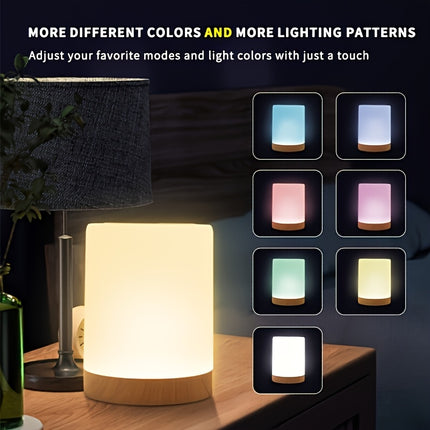 2pcs LED bedside lamp, night light with timing function, three lighting modes to choose from