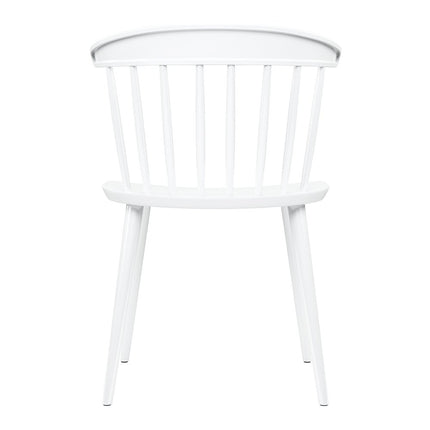 White Heavy Duty Plastic Slat Back Dining Side Chair