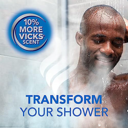 Vicks VapoShower Plus, Shower Bomb Tablets, Strong Soothing Non-Medicated Vapors Steam Aromatherapy with Eucalyptus and Menthol, Contains Essential Oils, 12 Tablets|B08QTZBK5Y