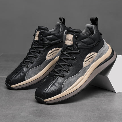 Men's All-Season Thick-Sole Sneakers - Lightweight Outdoor Sports Shoes with Soft Cushioned Rubber Sole
