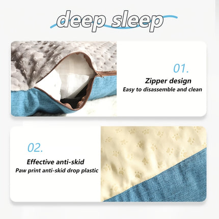 Extra-Large Luxury Plush Pet Sofa Bed - Thick, Warm with High Backrest for Cats & Dogs, Easy Clean, All-Season Comfort