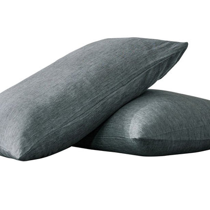 Set of Two Slate Gray Linen Pillowcases