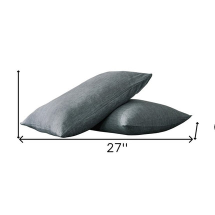 Set of Two Slate Gray Linen Pillowcases