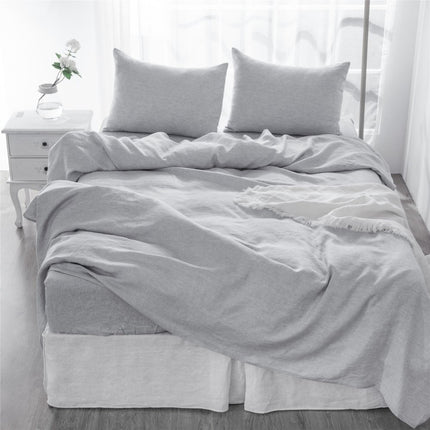 Four Piece Light Pink Linen Twin Sheet Set