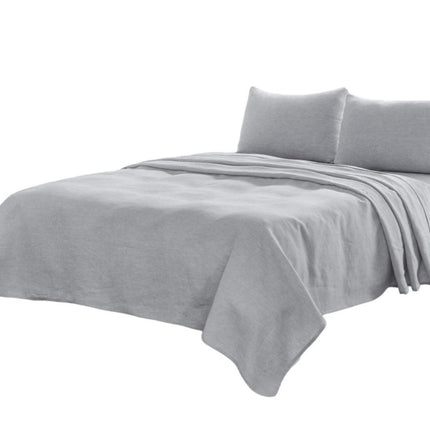 Four Piece Light Pink Linen Twin Sheet Set