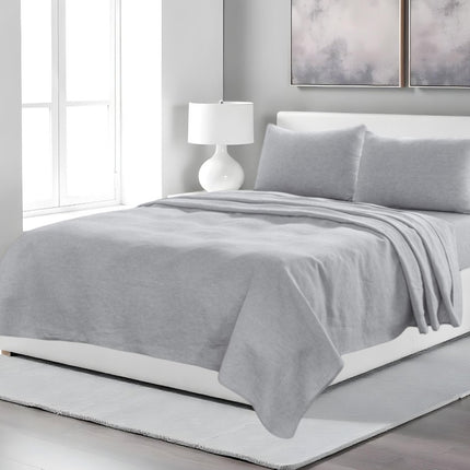 Four Piece Light Gray Linen King Sheet Set
