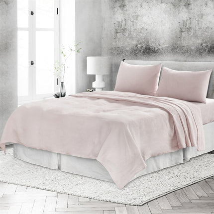 Light Pink Linen Twin Flat Sheet