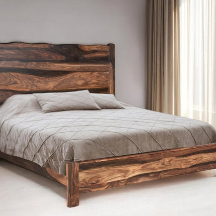 Walnut Live Edge Solid Wood King Bed Frame