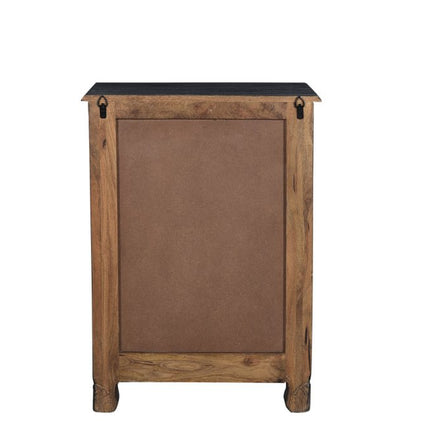30" Black Solid Wood Distressed One Drawer Nightstand
