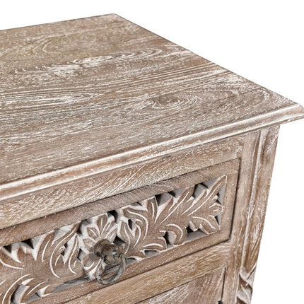 30" Gray Solid Wood Distressed One Drawer Nightstand