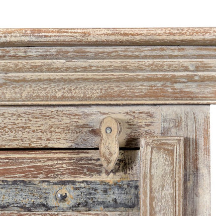 36" White Solid Wood Distressed Nightstand