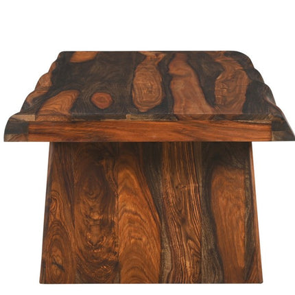 51" Dark Brown Solid Wood Sled Coffee Table
