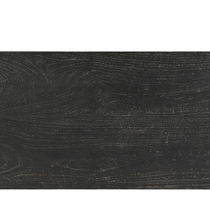 51" Black Solid Wood Distressed Coffee Table