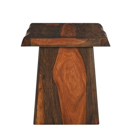 23" Dark Brown And Brown Wood Solid Wood Square End Table