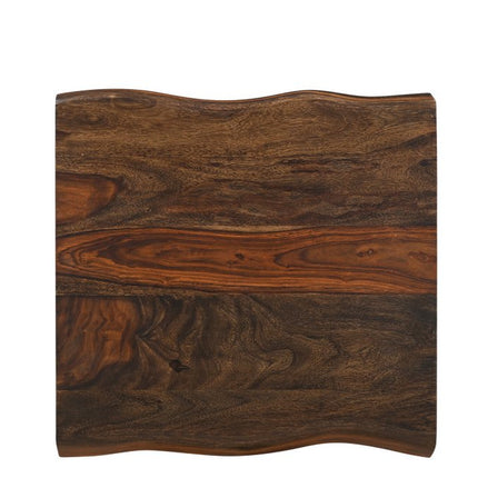 23" Dark Brown And Brown Wood Solid Wood Square End Table