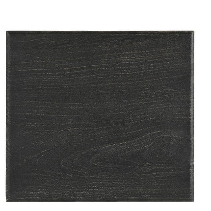 24" Black Distressed Solid Wood Square End Table