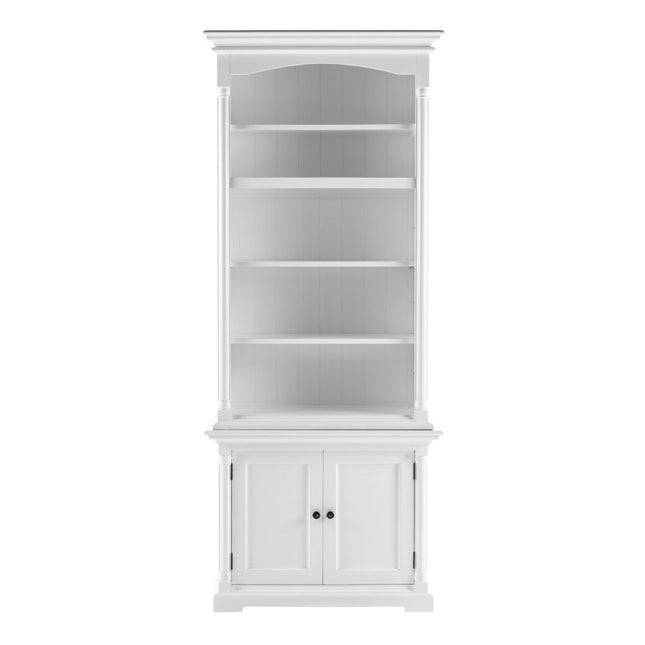 87" Antiqued White Solid Wood Two Door Pantry Or Storage Closet