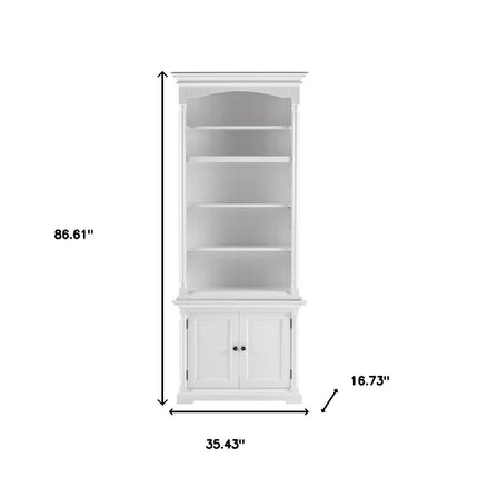 87" Antiqued White Solid Wood Two Door Pantry Or Storage Closet