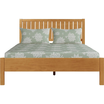 Natural Shiplap Texture Solid Wood King Bed Frame