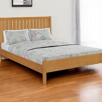 Natural Shiplap Texture Solid Wood King Bed Frame