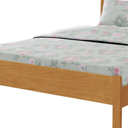 Natural Shiplap Texture Solid Wood King Bed Frame