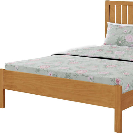 Natural Shiplap Texture Solid Wood King Bed Frame