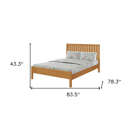 Natural Shiplap Texture Solid Wood King Bed Frame