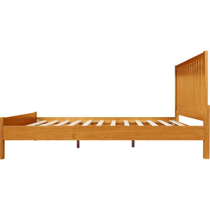Natural Shiplap Texture Solid Wood King Bed Frame