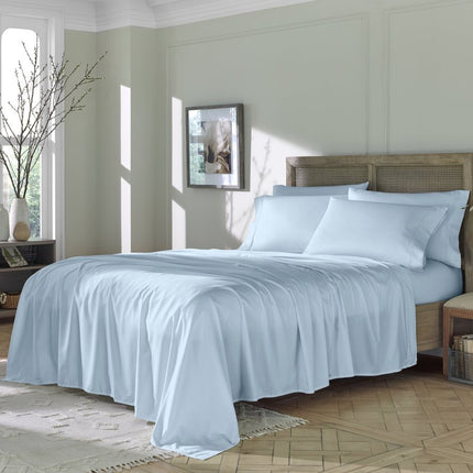 Six Piece Powder Blue Tencel Lyocell King Sheet Set
