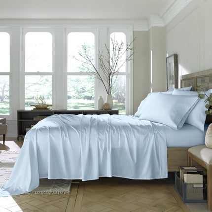 Six Piece Powder Blue Tencel Lyocell King Sheet Set
