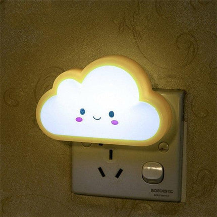 Tanbaby led Novelty lamp Bedroom Cute Cloud Face Portable Night Lights Plug-in Wall Baby Light Nursery Lamp