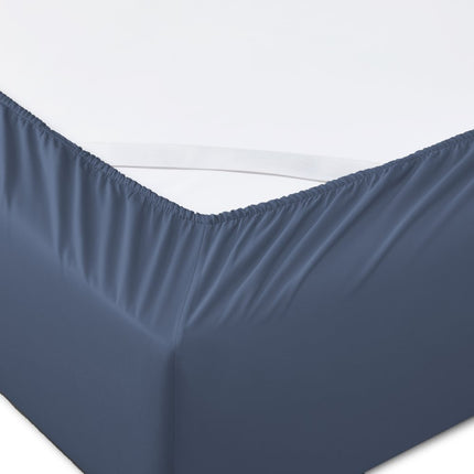 Six Piece Blue Tencel Lyocell Queen Sheet Set