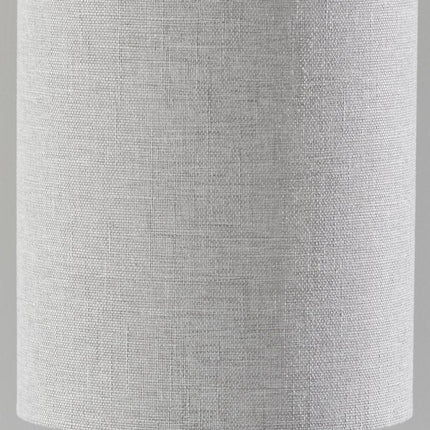 28" Black Solid Wood Round Table Lamp With Gray Drum Shade