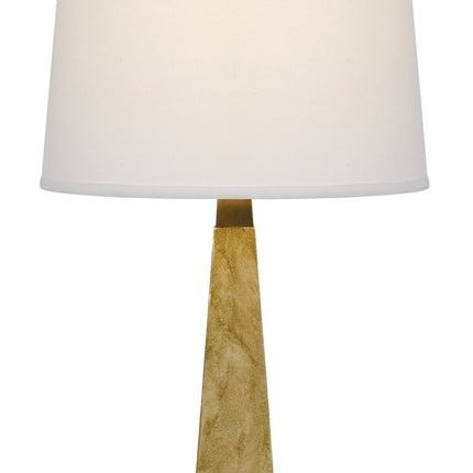 28" Brown Table Lamp With Off White Empire Shade