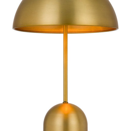 20" Antiqued Brass Metal Novelty Desk Lamp With Antiqued Brass Dome Shade