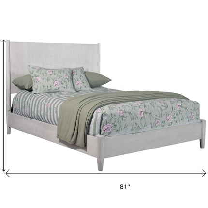 Gray Solid Wood Full Bed Frame