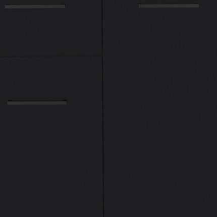 37" Black Wood Accent Cabinet With Two Doors And One Drawer