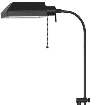 57" Bronze Metal Adjustable Floor Lamp With Bronze Metal Square Shade