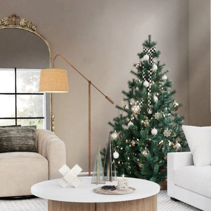 68" Rusted Adjustable Traditional Shaped Floor Lamp With Rust Drum Shade