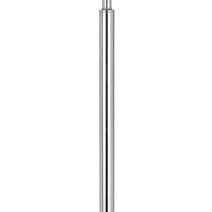61" Chrome Tray Table Floor Lamp With White Transparent Glass Square Shade