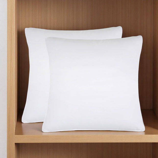 Set of Two Microfiber Down Alternative Medium Hypoallergenic European Size Bed Pillows